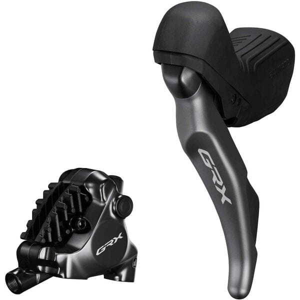 Shimano GRX ST-RX820 GRX 2-speed STI bled with BR-RX820 flat mount calliper, left rear click to zoom image