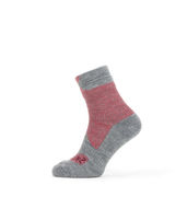 Sealskinz Bircham Waterproof All Weather Ankle Length Sock Small Red/Grey Marl  click to zoom image