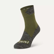 Sealskinz Bircham Waterproof All Weather Ankle Length Sock Small Olive/Grey Marl  click to zoom image