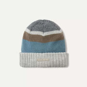 Sealskinz Cromer Waterproof Cold Weather Roll Cuff Striped Beanie Small/Medium Cream/Blue/Brown/Grey  click to zoom image