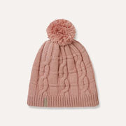 Sealskinz Hemsby Waterproof Cold Weather Cable Knit Bobble Hat Small/Medium Pink  click to zoom image