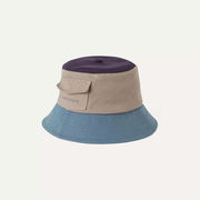 Sealskinz Lynford Waterproof Mens Colour Block Canvas Bucket Hat Small/Medium Navy/Beige/Blue  click to zoom image