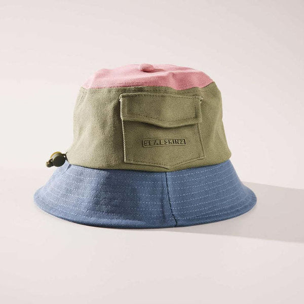 Sealskinz Lynford Waterproof Womens Colour Block Canvas Bucket Hat click to zoom image