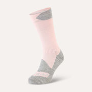 Sealskinz Raynham Waterproof All Weather Mid Length Sock Small Pink/Grey Marl  click to zoom image