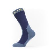 Sealskinz Waterproof Extreme Cold Weather Mid Length Sock Small Navy Blue/Yellow  click to zoom image