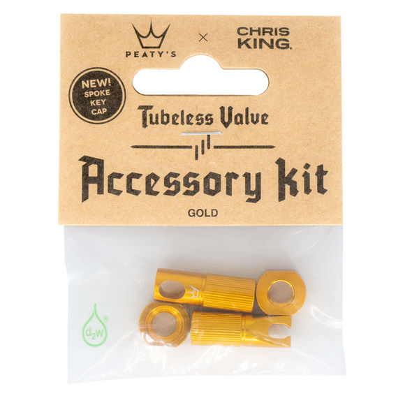 Peaty's x Chris King Tubeless Valve Accessory Kit Gold click to zoom image