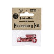 Peaty's x Chris King Tubeless Valve Accessory Kit Single Red  click to zoom image