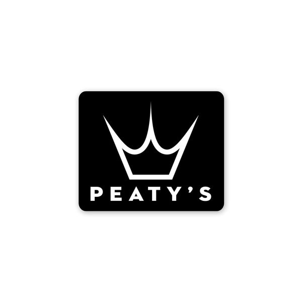 Peaty's Crown Logo Sticker Black click to zoom image