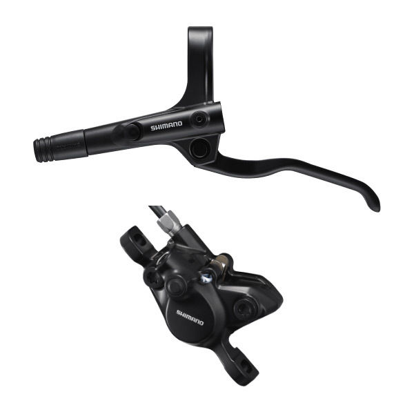 Shimano BR-MT200 / BL-MT200 bled brake lever/post mount calliper, black, rear left click to zoom image