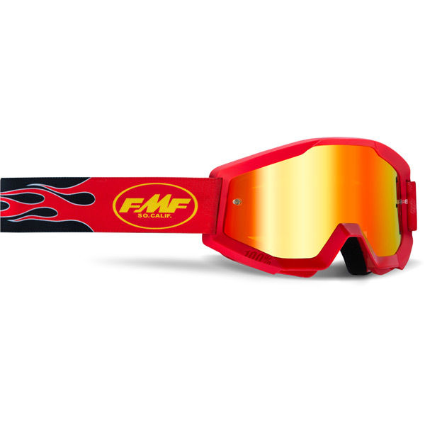FMF Goggles POWERCORE Goggle Flame Red Mirror Red Lens click to zoom image