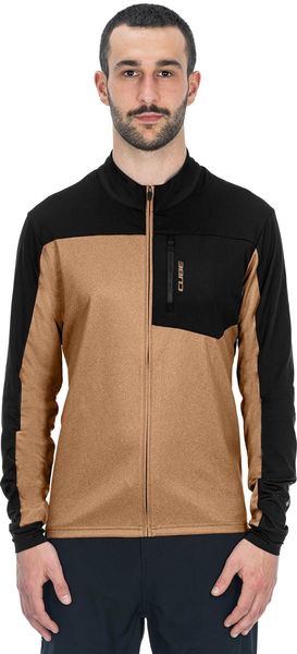 Cube Atx Full Zip Jersey Cmpt L/s Brown/black click to zoom image