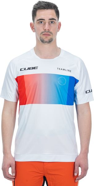 Cube Teamline Roundneck Jersey S/s White/blue/red click to zoom image