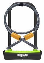 OnGuard Neon U-Lock + Extender Cable Green 115 x 230 x 11mm