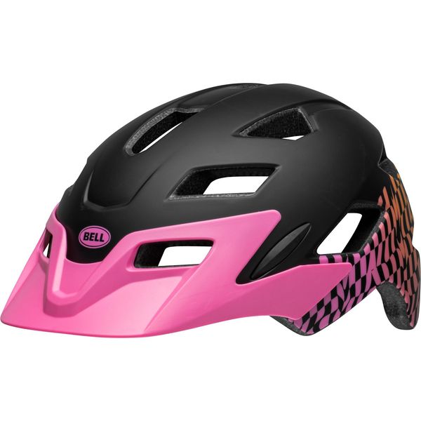 Bell Sidetrack Child Helmet 2024: Wavy Checks Matte Pink Unisize 47-54cm click to zoom image