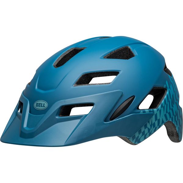 Bell Sidetrack Child Helmet 2024: Wavy Checks Matte Blue Unisize 47-54cm click to zoom image
