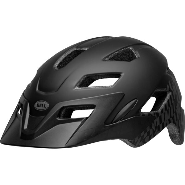 Bell Sidetrack Child Helmet 2024: Wavy Checks Matte Black Unisize 47-54cm click to zoom image