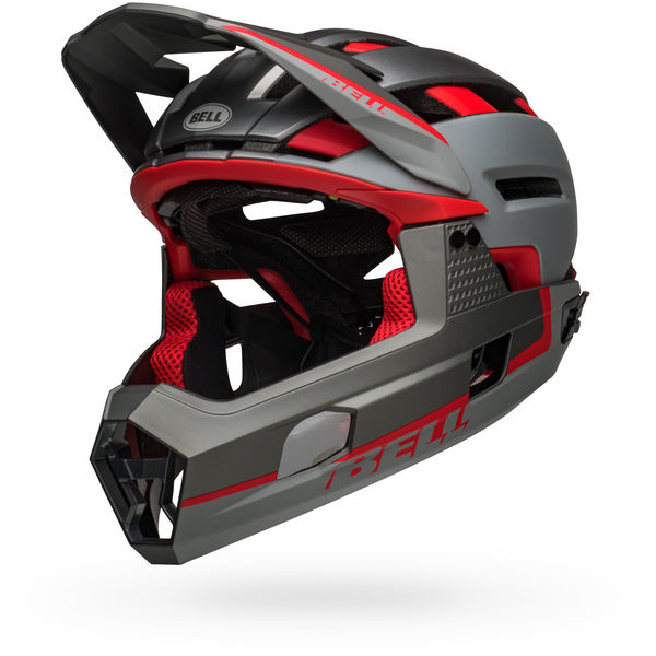 Bell Super Air R Mips MTB Full Face Helmet Matte Grey/Red click to zoom image