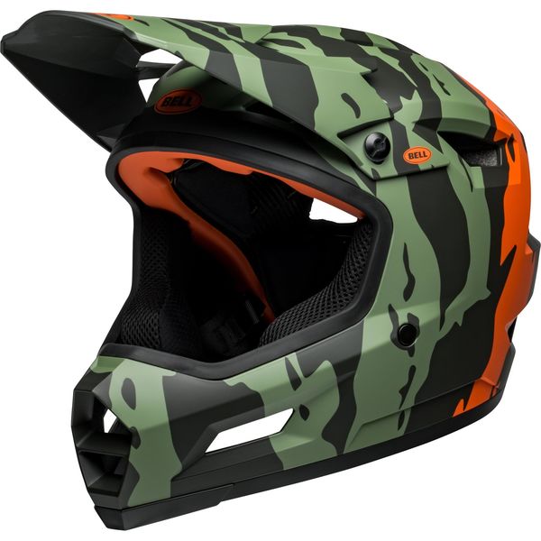 Bell Sanction 2 Dlx Mips MTB Full Face Helmet 2023 Ravine Matte Dark Green/Orange click to zoom image
