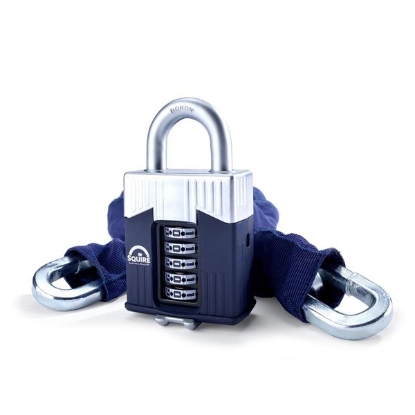 Squire Warrior 65 10mm Chain with Warrior 65 Combination Padlock - Security rating 9 10x1200mm click to zoom image