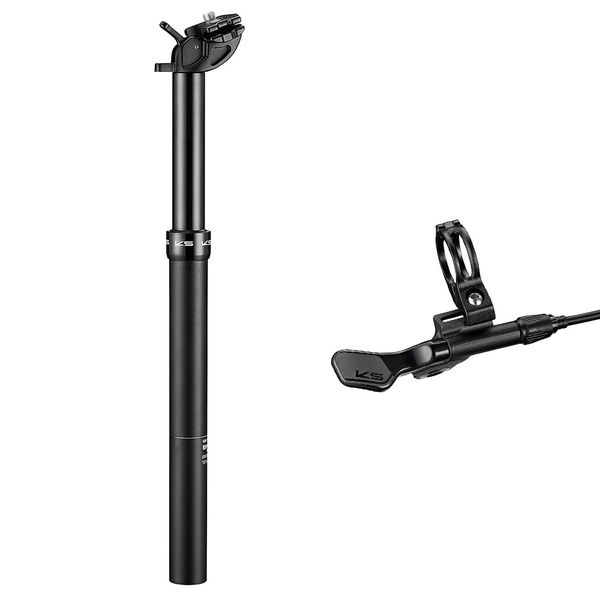 KS Suspension eTen-Remote Bundle Alloy Dropper post, Remote actuated, Inc Southpaw Alloy lever - Total length 410mm, Insert length 24 27.2/100mm click to zoom image