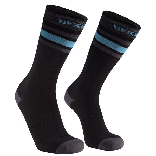 DexShell Ultra Dri Sports Socks Aqua Blue stripe click to zoom image