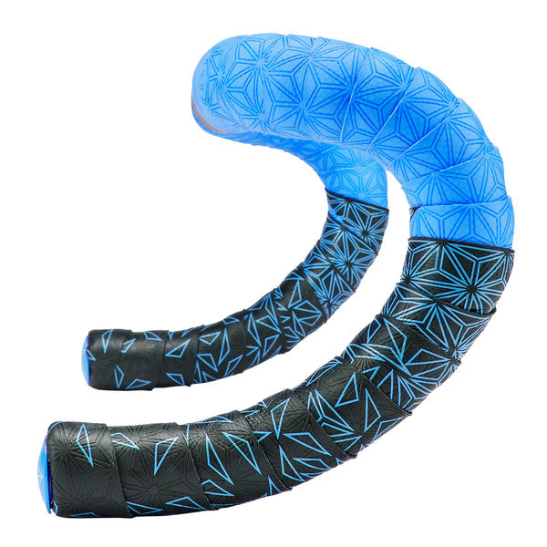 Supacaz Sticky Kush Star Fade Bar Tape Neon Blue + Ano Blue Plugs click to zoom image
