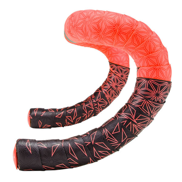 Supacaz Sticky Kush Star Fade Bar Tape Red + Ano Red Plugs click to zoom image