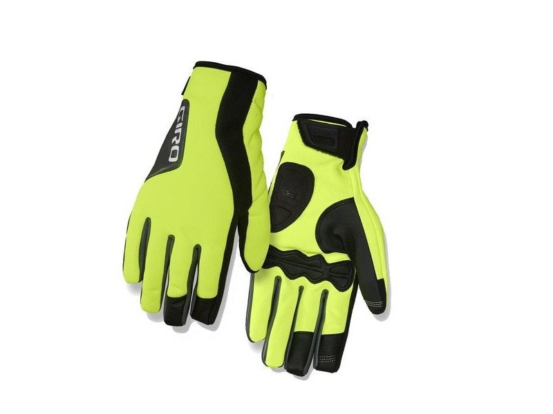 Giro Ambient 2.0 Water Resistant Insulated Windbloc Cycling Gloves Highlight Yellow/Black click to zoom image