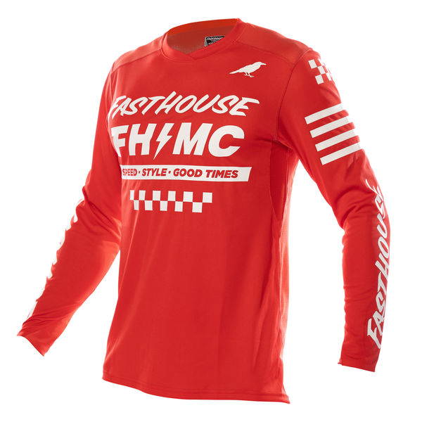 Fasthouse Elrod Long Sleeve Jersey Red click to zoom image