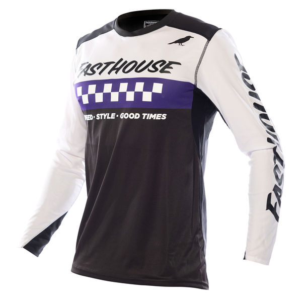 Fasthouse Elrod Long Sleeve Jersey White/Purple click to zoom image