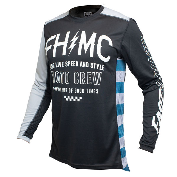 Fasthouse Grindhouse Cypher Long Sleeve Jersey Black/Silver click to zoom image