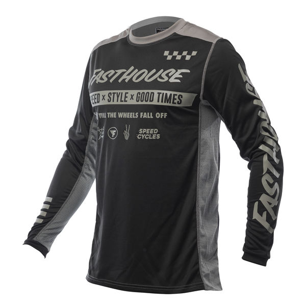 Fasthouse Grindhouse Domingo Long Sleeve Jersey Black click to zoom image