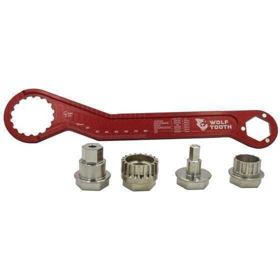 Wolf Tooth Pack Wrench Kit - Ultralight BB Wrench and 1 Inch Hex Insert Red / Uni click to zoom image
