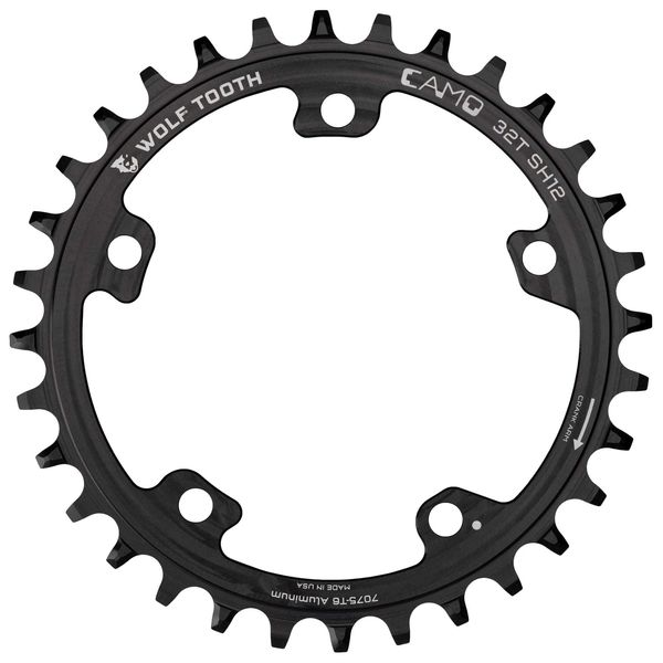 Wolf Tooth CAMO Aluminium Chainring - HG+ Black / 30t click to zoom image