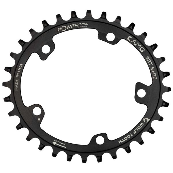 Wolf Tooth CAMO Aluminium Elliptical Chainring Black / 32t Shimano HG click to zoom image