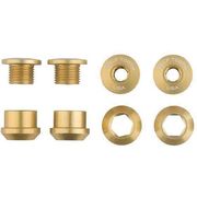 Wolf Tooth Chainring Bolts and Nuts - Set of 4 for 1X M8 x.75 x 4 Gold  click to zoom image