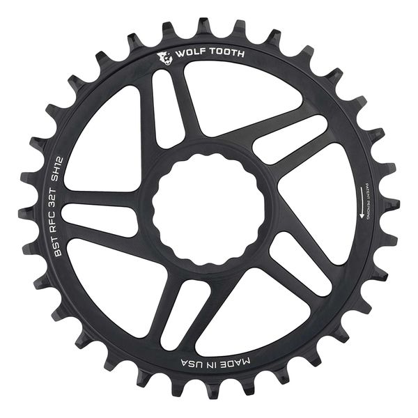 Wolf Tooth Direct Mount Chainring for Race Face Cinch - HG+ Black / 34t Boost Shimano 12 spd click to zoom image