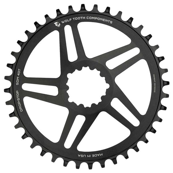 Wolf Tooth Direct Mount Flattop Chainring for SRAM Cranks Black / 40T click to zoom image