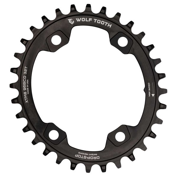 Wolf Tooth Elliptical 96 BCD Chainring for XT M8000 Black / 32t click to zoom image