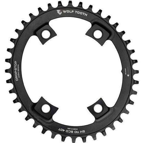 Wolf Tooth Elliptical 110 BCD Asymmetric 4-Bolt for Shimano Cranks Black / 40t click to zoom image