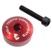 Wolf Tooth Ultralight Stem Cap with Integrated Spacer - 10mm 10mm Red  click to zoom image