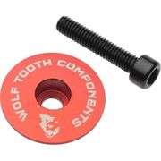 Wolf Tooth Ultralight Stem Cap and Bolt  Red  click to zoom image
