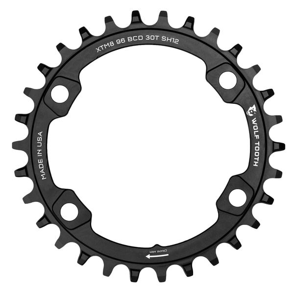 Wolf Tooth 96 BCD Chainring for XT M8000 Shimano 12 speed Black / 30T click to zoom image