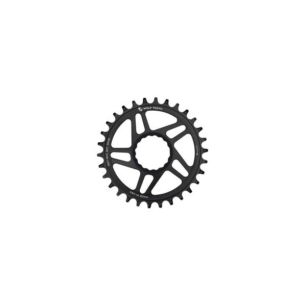 Wolf Tooth Direct Mount Chainring for Race Face Cinch - HG+ Black / 30t Boost Shimano 12 spd click to zoom image
