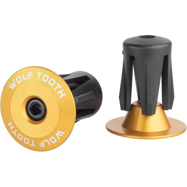 Wolf Tooth Alloy Bar End Plugs Gold / One Size click to zoom image