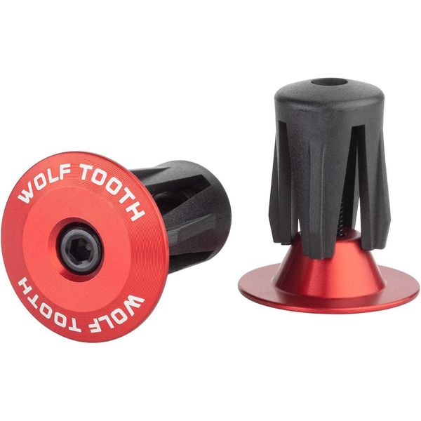 Wolf Tooth Alloy Bar End Plugs Red / One Size click to zoom image