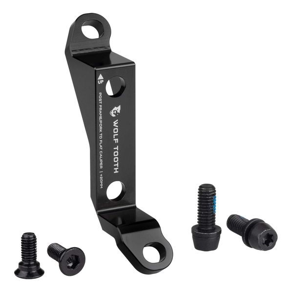 Wolf Tooth Post to Flat Mount Brake Adaptor Black / One Size click to zoom image