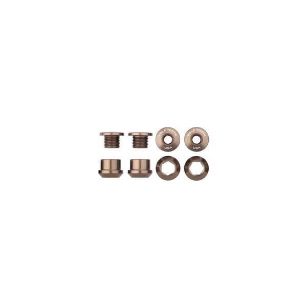 Wolf Tooth Chainring Bolts and Nuts for 1x - Set of 4 Espresso / M8 x.75 x 4 click to zoom image