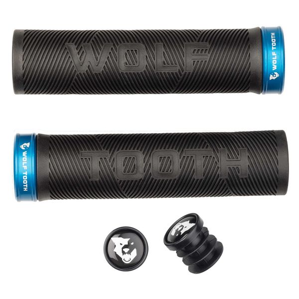 Wolf Tooth Echo Lock-On Grips Black/Blue / One Size click to zoom image
