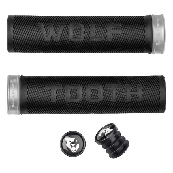 Wolf Tooth Echo Lock-On Grips Black/Silver / One Size click to zoom image